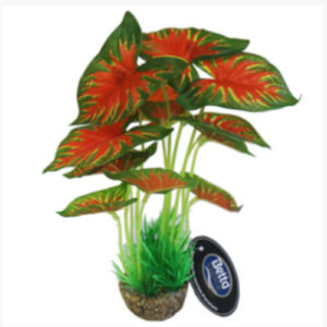 Betta Choice 8″ Red &Green Plant W/ Sand Base